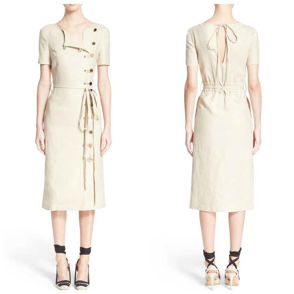 Altuzarra Kyoto Rope Closure Linen Dress - Picture 1 of 2